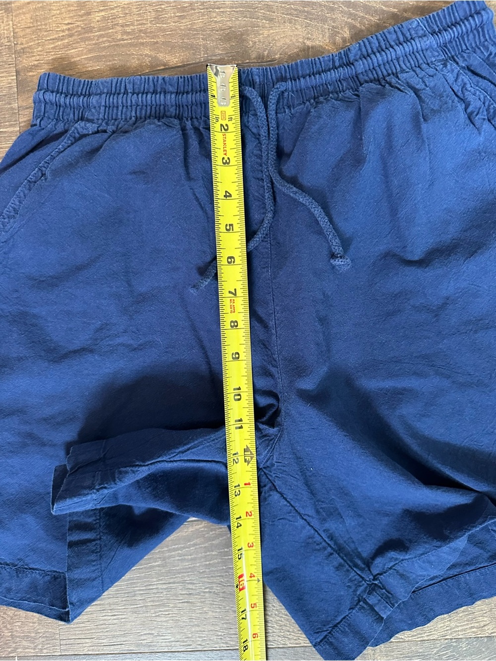 Erika & Co. Navy Drawstring Pull-On Cotton Shorts Women’s Large - Picture 6 of 7